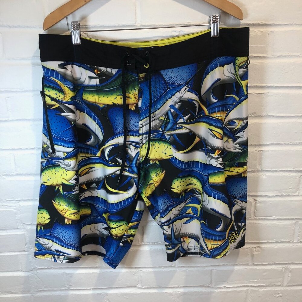 Pelagic Hydro Lite Swim Trunks Board Offshore Fishing Shorts Men's 38